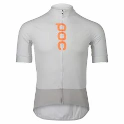 POC Essential Road Logo Jersey /hydrogen Blanc Granite Gris